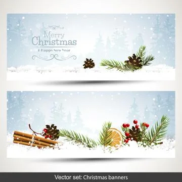 Christmas banners Illustrazione stock