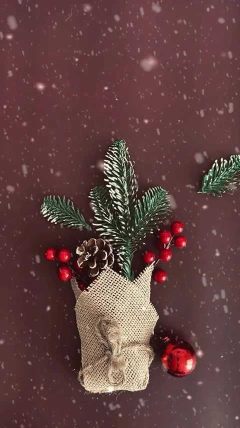 Christmas basket stop motion Stock Footage 296536268
