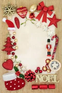 Christmas Bauble Background Border Foto stock