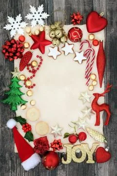 Christmas Bauble Background Border Stock Photos