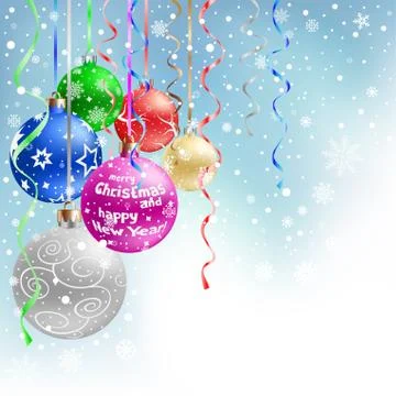 Christmas bauble blue background Stock Illustration