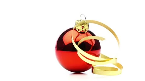 Christmas bauble with bow looping centered Stock Footage 8948452