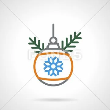 Christmas bauble color line vector icon Stock Illustrationen