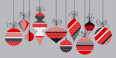 Christmas bauble decoration in patchwork style. Vector illustration with new  Stock Illustration