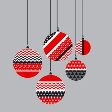 Christmas bauble decoration in patchwork style. Vector illustration with new  스톡 일러스트