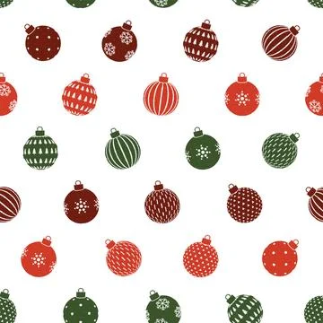 Christmas Bauble Dither Seamless Pattern. Vector seamless pattern illustratio Stock Illustration