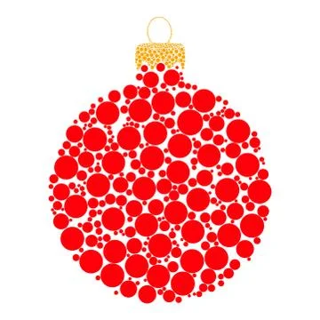 Christmas bauble dotted vector design isolated on white background Stock Illustration
