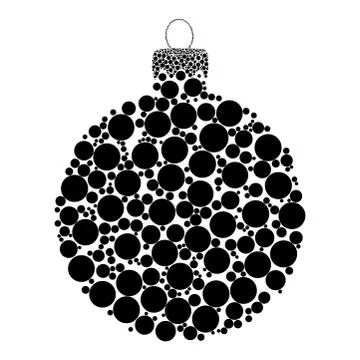 Christmas bauble dotted vector design isolated on white background Stock Illustration