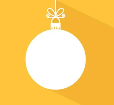 Christmas bauble with long shadow. Vector illustration. Stock Illustration