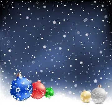 Christmas bauble night background Stock Illustration