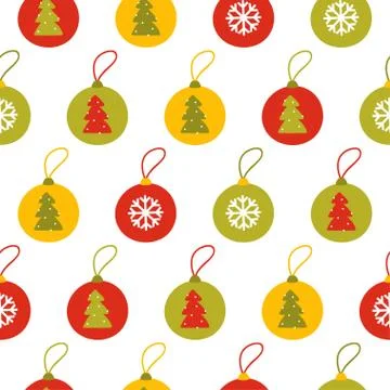 Christmas bauble seamless pattern イラスト素材