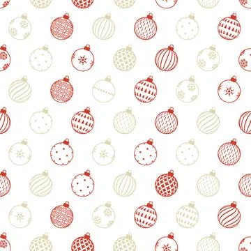 Christmas Bauble Seamless Pattern. Vector seamless pattern illustration Stock Illustration