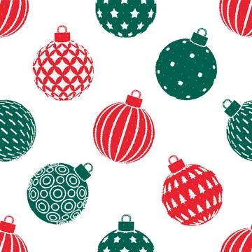 Christmas Bauble Seamless Pattern. Vector seamless pattern illustration Stock Illustration