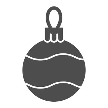 Christmas bauble solid icon. Tree ball vector illustration isolated on white 库存插图