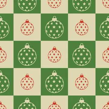Christmas Bauble Stars Seamless Pattern. Vector seamless pattern illustration Stock Illustration