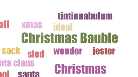 Christmas Bauble Word Cloud Animated On White Background Stock Footage 107216084