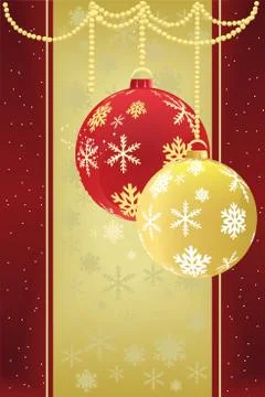Christmas baubles background Stock Illustration