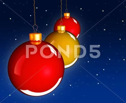 Christmas baubles balls in golden red Stock Illustration