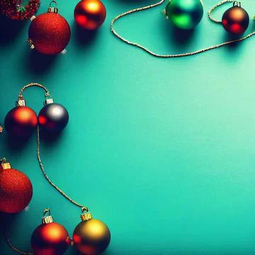 Christmas baubles on blue background. Stock Illustration