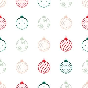 Christmas Baubles Dithering Pattern. Vector seamless pattern illustration Stock Illustration