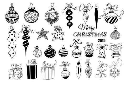 Christmas baubles Stock Illustration