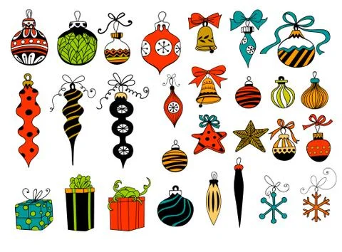 Christmas baubles Stock Illustration