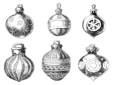 Christmas baubles Illustrazione stock