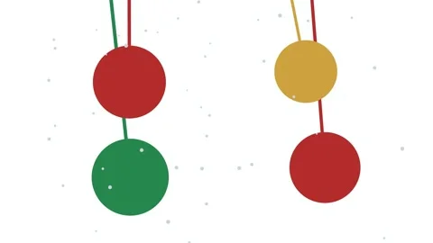 Christmas Baubles Ornament Pattern Red Gold Green Holiday Background Festive Stock Footage 345264227