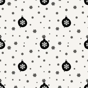 Christmas Baubles Seamless Pattern Stock Illustration