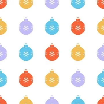 Christmas Baubles Seamless Pattern. Vector seamless pattern illustration Illustrazione stock