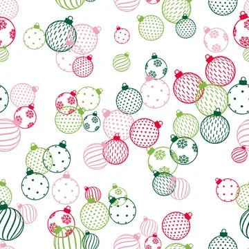 Christmas Baubles Seamless Pattern. Vector seamless pattern illustration Stock Illustration