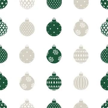 Christmas Baubles Seamless Pattern. Vector seamless pattern illustration Stock Illustration