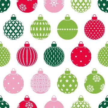 Christmas Baubles Seamless Pattern. Vector seamless pattern illustration Illustrazione stock