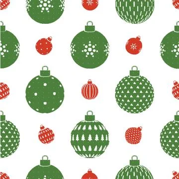 Christmas Baubles Seamless Pattern. Vector seamless pattern illustration Illustrazione stock