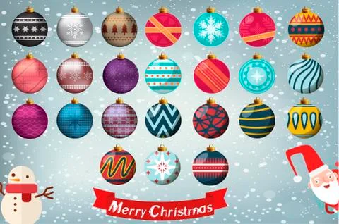 Christmas Baubles Set Stock Illustration