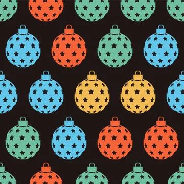 Christmas Baubles Star Seamless Pattern. Vector seamless pattern illustration Illustrazione stock