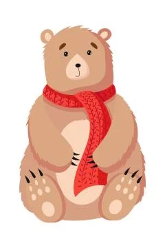 Christmas bear. Flat vector illustration isolated on a white background Stockillustratie