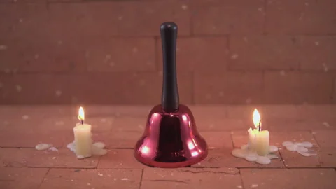 Christmas Bell and Candles Stock Footage
