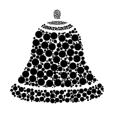 Christmas bell dotted vector isolated on white background Stock Illustration