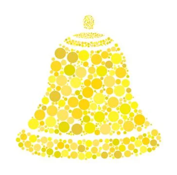 Christmas bell dotted vector isolated on white background Stock Illustration