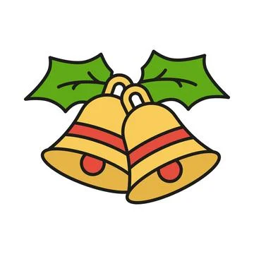 Christmas bell icon vector basic design simple and modern Illustrazione stock