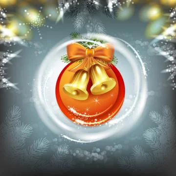 Christmas bells with bow Stock Illustration