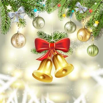 Christmas bells with decoration Stock Illustration