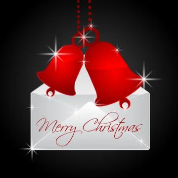 Christmas bells in envelope Stock Illustration