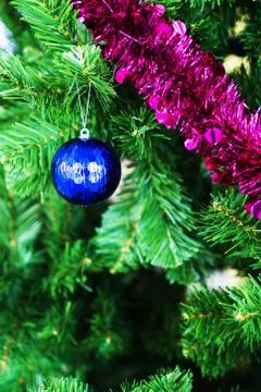 Christmas bells pine tree feeling full happy Stock Photos