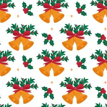 Christmas bells. Seamless pattern Stock Illustration