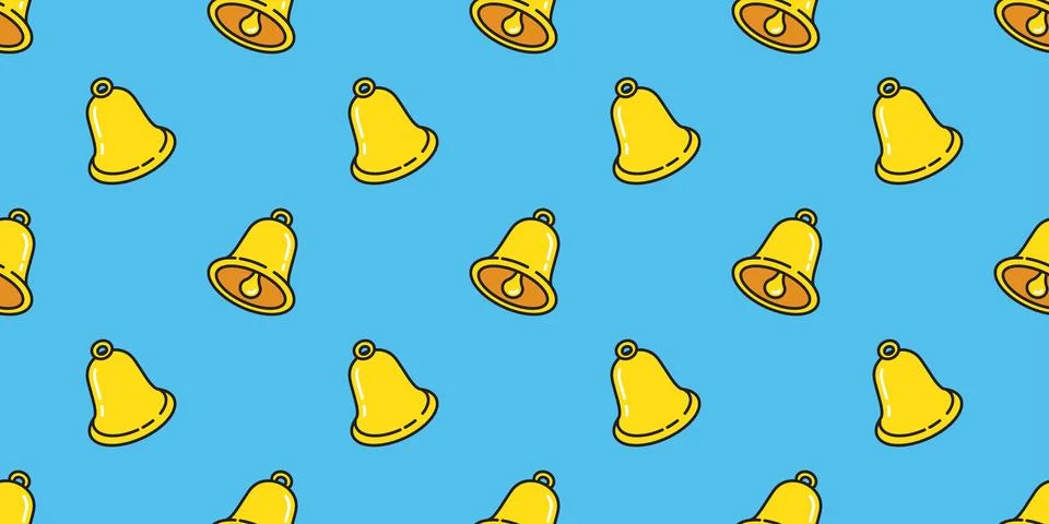 Christmas Bells seamless pattern vector ringing icon Stock Illustration