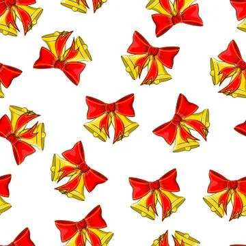 Christmas Bells vector seamless pattern Stock Illustration