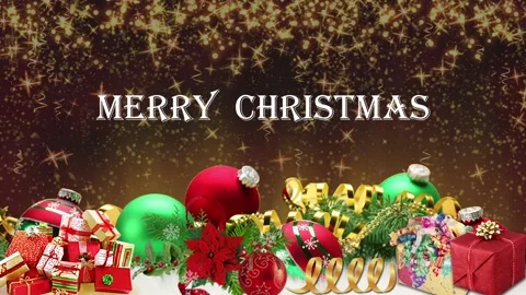 Christmas BG Loopable With Gifts &amp; Text Background 02 Stock Footage 137452432