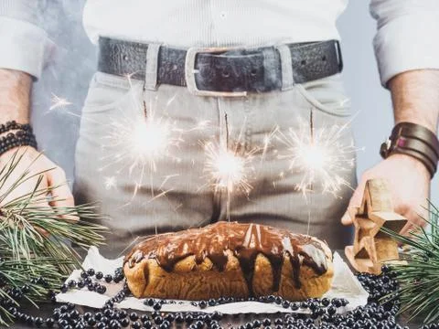 Christmas biscuit cake Stock Photos